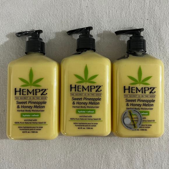 Lot of 3 - Hempz Sweet Pineapple/Honey Melon Herbal Body Moisturizer 8.5 oz each - Picture 1 of 1